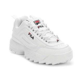 Size 8 - WHITE WOMEN'S FILA DISRUPTOR II PREMIUM SNEAKERS